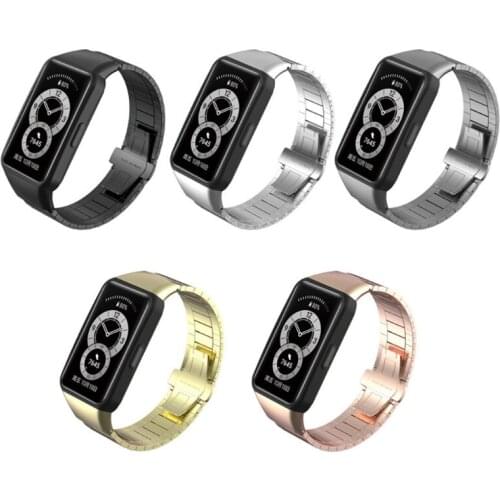 Colors Bracelet for HUAWEl Band 6 Sport Strap watch Metal Bracelet Watchband For HUAWEl Band 6 Strap Q81F