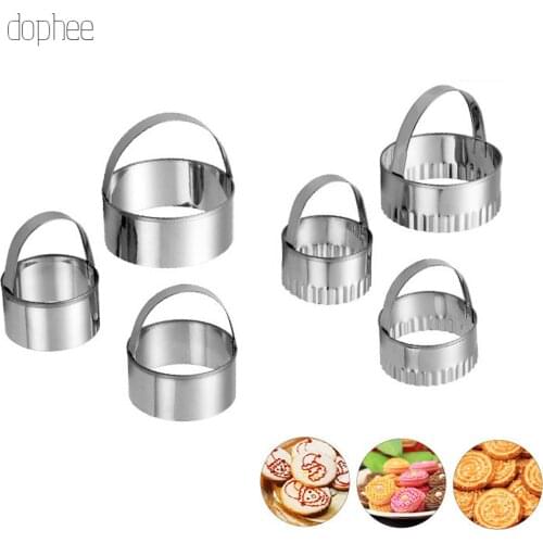 Dophee 3pcs Cake Pie Biscuit Embossed Baking Tool Cake Dessert Mold Pie Pizza Fruit Cutter Baking Accessories