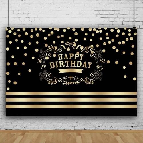 EARVO Golden Glitter Backdrop Photography Womens 50th 30 40 60 Birthday Party Photographic Background Photocall Photo Studio