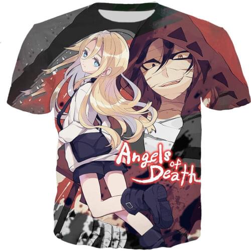 Hot Sale Anime Angels of Death 3D Printed T-shirts Men/women Fashion Short Sleeve Harajuku Style Tshirt Streetwear Tops