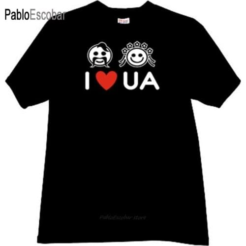 Cotton t-shirt mens brand tees I LOVE UKRAINE Cool T-shirt in white male fashion tshirt 4XL 5XL plus size