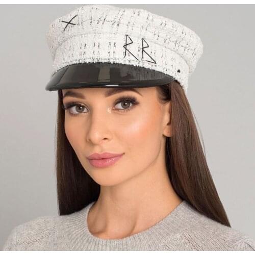 New Letter Newsboy Caps Women Flat Militray Caps Fashion Octagonal Hat Gorras Snapback Cap Female Casquette Beret British Style