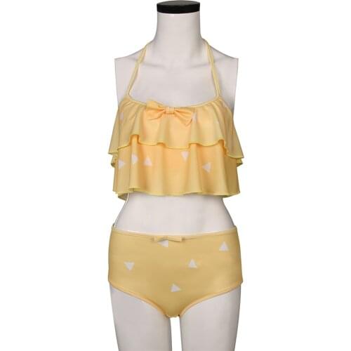 Agatsuma Zenitsu Swimsuit Demon Slayer Swimming Suit Yellow Color Kimetsu no Yaiba Zenitsu Swimwear Cosplay Outfits