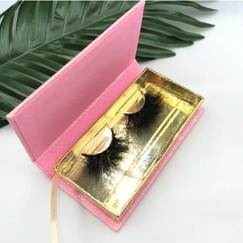 Best Sellers 100% Real Mink Lashes Wholesale Vendor 25mm with Pink Glitter Lash Box Packaging