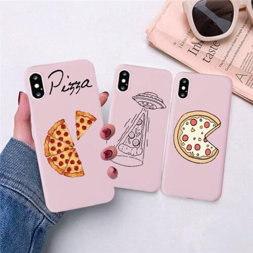 Jamular Cartoon Alien Pizza Matte Silicone Soft Shell Phone Case for IPhone 11 Pro Max X XR XS Max 7 8 6 6s Plus Phone Cover