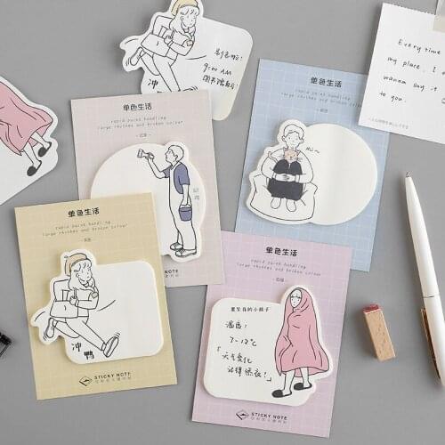 Cute Young Girl Boys Memo Pad N-Times Sticky Notes School Stationery Office Supply Kids Gift Papelaria Escolar