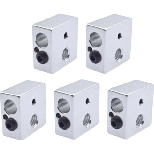 1Pc 3D Printer Heated Block Printer Head Heating Aluminum Block For MK7 MK8, Office 3D Printer Accessories Heating Block