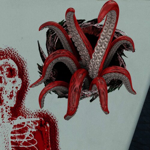 Horror Octopus Wall Stickers 3D Broken Wall Halloween Decoration Creative Toilet Waterproof Wallstickers Room Decor Animal Decal