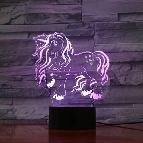 Nighdn 3d Lamp Night Light Creative 3d Visualization Lamp Unicorn Table Lamp Bedroom Bedside Light Holiday Gifts for Classmate