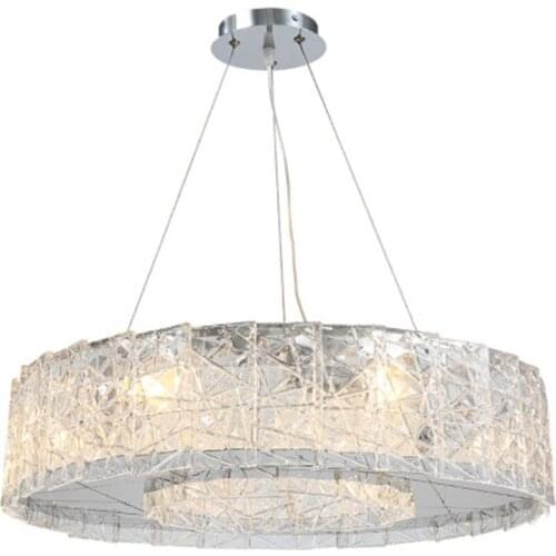 New Arrival Modern Chandelier Lighting For Living Room Round Dining Glass LED Lamps Luxury Silver Hanging Light Fixtures