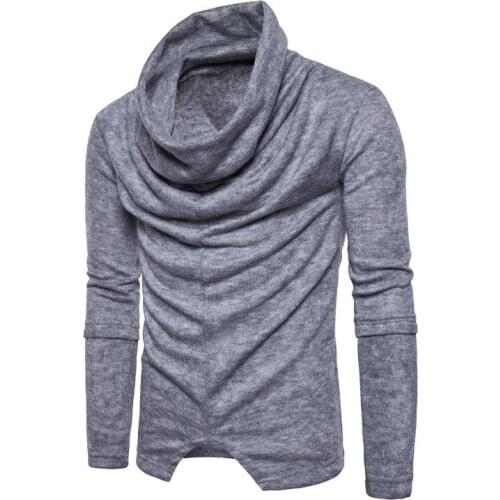 2018 Autumn Mens Knitwear British Style Turtleneck Slim Fit Pullovers Men New Casual Knitted Sweaters Male Clothing US Size