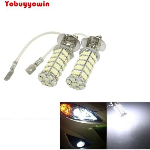 Par De Lampada H3 H1 68 Leds Cree Chips 10w Efeito Super Branca Farol Milha Leds