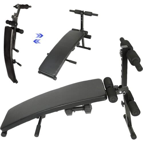 Foldable Indoor Fitness Sit-up Bench With Dumbbell Training Rope GymExercise Training Equipment Dumbbell Fitness Stool HWC