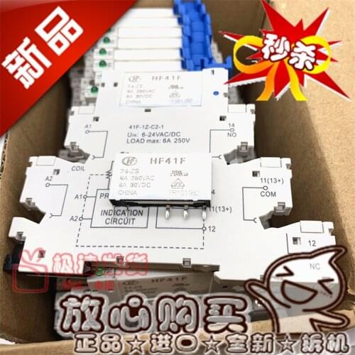 Brand New Delivery Dc24vhf41f 024-zs with Set 41f-1z-c2-1 Relay Socket Ultra-Thin 6A