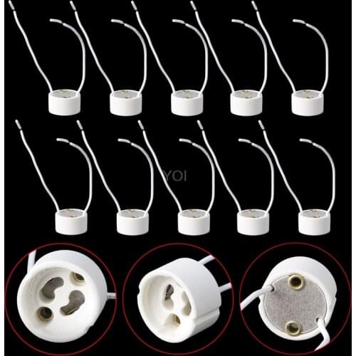 GU10 Socket LED Bulb Halogen Lamp Holder Base Ceramic Wire Connector