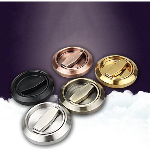 Stainless Steel 304 Recessed Invisible Cup Handle Privacy Hidden Door Locks Cabinet Pulls Handle Fire Proof Disk Ring Lock