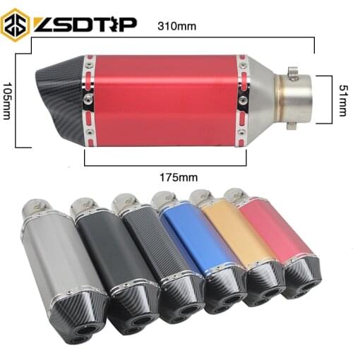 ZSDTRP 51mm Motorcycle AK Exhaust Pipe Muffler Moto Bike Pot Escape For Yamaha YZF R1 for Honda CBR250 KTM DUKE Slip-on