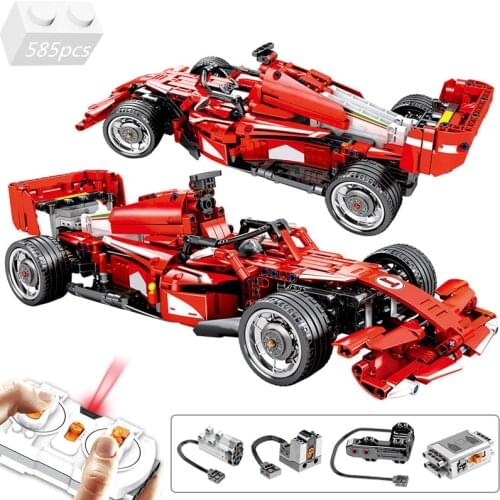Technic Electric RC Remote Control Car Building Blocks Kit Bricks MOC Classic Model F1 Racing Car Toys For Children Boys Gifts