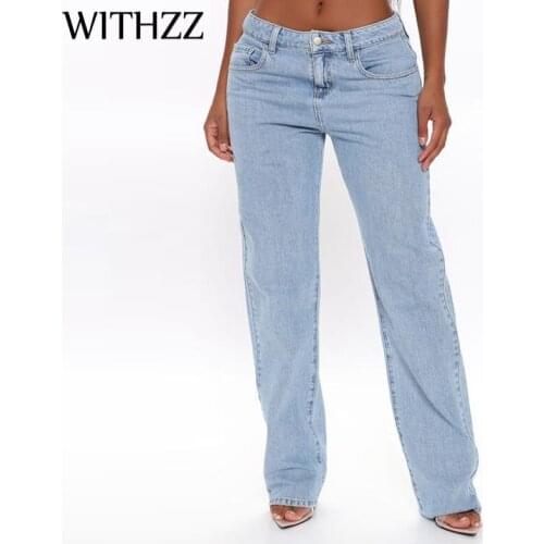 Женские прямые джинсы WITHZZ China At AliExpress