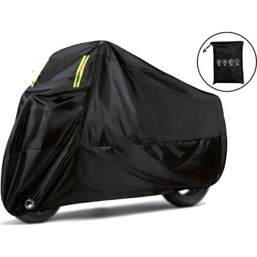 1pc XXXL Black Nylon Oxford Motorcycle Cover Waterproof Dustproof For ATV Dirt Bike Winter Outside Storage Snowproof Sunproof