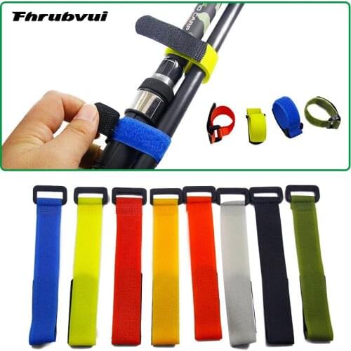 10pcs Fishing Rod Tie Holders Straps Belts Suspenders Fastener Hook Loop Cable Cord Ties Belt Fishing Tools Accessories