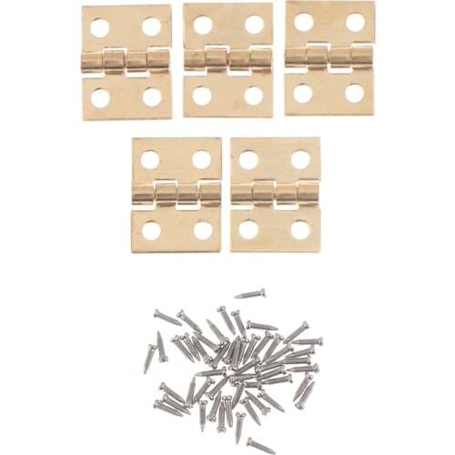 12Set Mini Metal Hinge Golden for 1/12 House Miniature Cabinet Furniture Brass Hinge Dollhouse Miniature Cabinet Closet