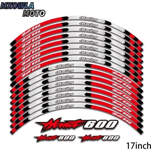 16Pcs 17" Strips Motorcycle Wheel Tire Stickers Car Reflective Rim Tape Motorbike Bicycle Auto Decals Universal for honet600