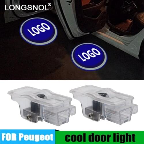 2pcs For PEUGEOT Car LED Door Welcome Logo Light Laser Decoration Shadow Projector Light for 407 408 508 RCZ 1007 3008