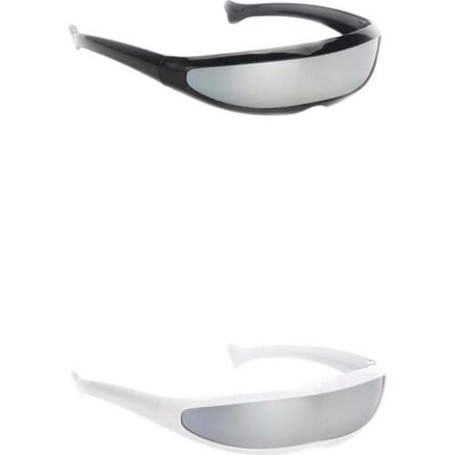 2/pack Novelty Futuristic Sunglasses Silver Mirrored Glasses