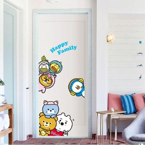 2020 new cartoon door stickers large pattern childrens room bedroom decoration refrigerator stickers 3D stickers wallpaper