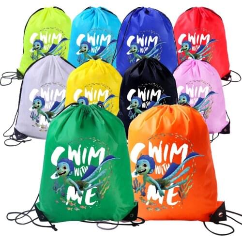2021 Disney Luca Alberto Sea Monster Fabrics Kid Travel Pouch Storage Clothes Shoes Bag Drawstring Bags School Portable Backpack