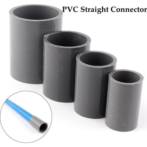 5~50pcs ID 20~50mm Mounting Hydroponics PVC Pipe Straight Equal Connector Plastic Pipe Straight Connector Plastic Joint Fittings