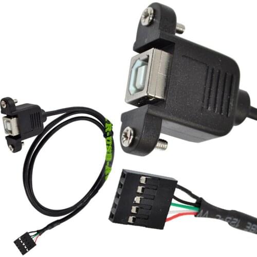 50CM USB 2.0 B female panel mount to 5Pin F 0.1" header PCB motherboard cable