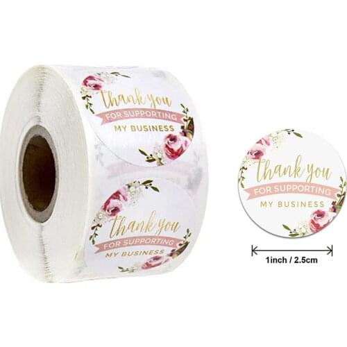 500Pcs/roll Thank You Sticker for seal label scrapbooking Kraft sticker Baking M