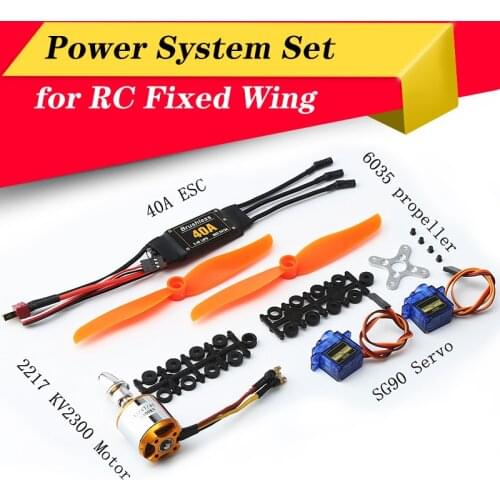 A2217 2300KV Brushless Motor 40A ESC SG90 9G Micro Servo 6035 Propeller Power System Combo Set for RC Plane Helicopter