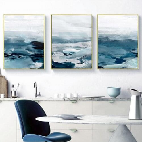 Abstract Ocean Landscape Wall Art Canvas Painting Minimalist Nordic Poster print Decorative Picture for Living Room Home Decor