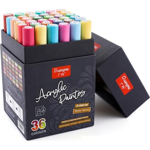 Acrylic Pens Paint Pens for Rock Painting, Stone, Ceramic, Glass, Wood, Canvas. Set of 36 Acrylic Paint Markers Extra-fine Tip