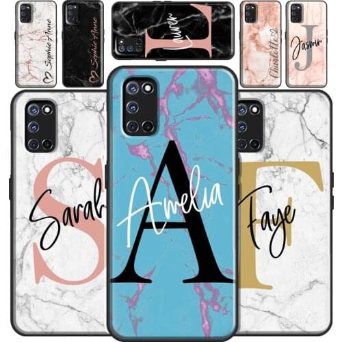 PERSONALIZED CUSTOM MARBLE INITIAL NAME Case For OPPO A72 A52 A15 A91 A83 A3S A5S A5 A9 A53 A31 2020 F5 F7 Find X2 X3 Pro Cover