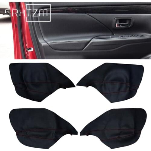 For Mitsubishi Outlander 2014 2015 2016 2017 2018 4PCS Car Interior Soft Microfiber Leather Door Panel Armrest Cover Decor