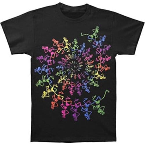 Grateful Dead Men Spiral Skeletons T Shirt X Large Black
