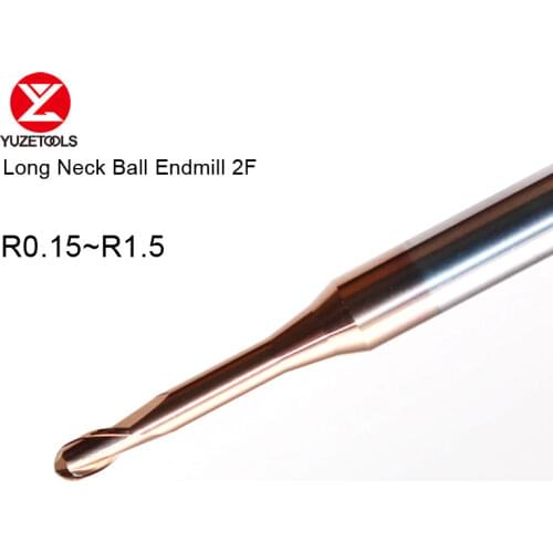 55HRC solid carbide tungsten steel coating 2F micro-diameter knife extended blade full blade length without avoidance