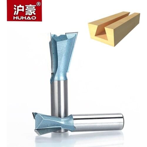HUHAO 1pc 1/2" 1/4" Shank Industrial Grade Wood Cutter Dovetail Router Bits For Wood Tungsten Engraving Tool Milling Cutter
