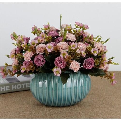 30cm Artificial Flower Potted Bonsai Green Small Fake Flowers Potted Ornaments for Home Garden Decor Party Hotel Decor