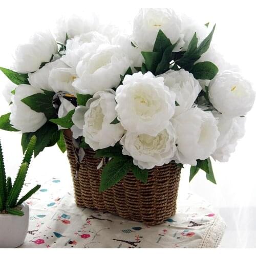 5Heads Artificial Silk Peony Flower Bouquet for Wedding Birthday Party Home Garden Decoration DIY Bridal Bouquet Wedding Arch