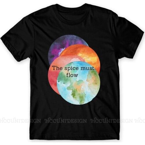 The Spice Must Flow Classic Print Cotton T-Shirt Camiseta Hombre Dune Frank Herbert TV Mysterious Men Fashion Streetwear Adult
