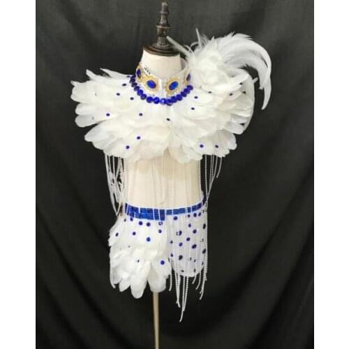 Feather creative swimsuit cloak T station serves stage costumes Chaofu children stage boy model