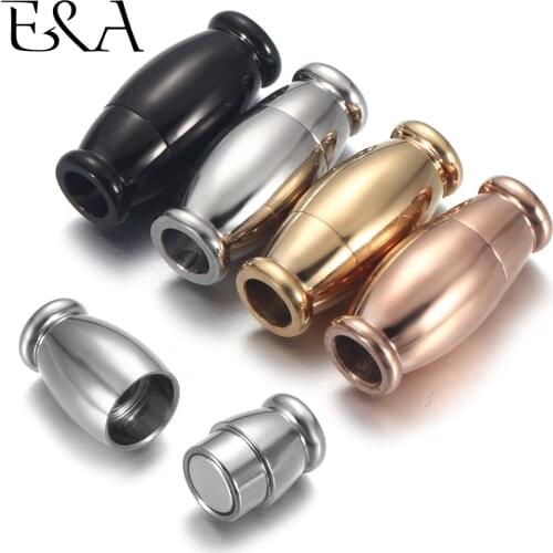 2Pcs Stainless Steel 2mm 3mm Hole Magnetic Clasps Leather Cord Bracelet Magnet Buckle Necklace DIY Jewelry Making Accessories