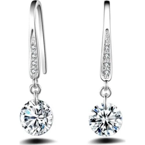 2020 New Fashion Dangle Hanging Rhinestone Drop Earrings Ear For Women simple Waterdrop Chain Tassel Jewelry Brinco Bijoux