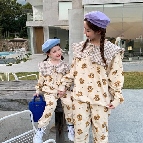 Same Sets For Family 2021 New Autumn Family Matching Outfits Mommy And Me Clothing Set Korean Mother Daughter Matching Clothes
