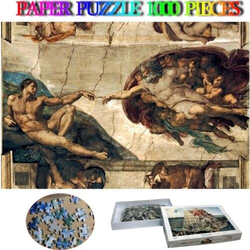 The Creation of Adam Paper Puzzle Adults 1000 Pieces Jigsaw Puzzles Myth Landscape Puzzle 1000 Piece Adulto Puzzle Toys Gifts